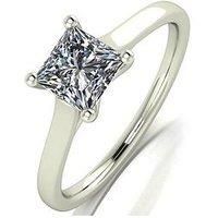 Moissanite 18Ct Gold 1.00Ct Princess Cut Brilliant Solitaire Ring