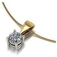 Moissanite 9Ct Gold Moissanite 0.50Ct Equivalent Solitaire Pendant Necklace