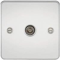 Knightsbridge FP0100PC FP0100 FPAV0100PC Flat Plate 1G Tv Outlet (Non-Isolated) -Polished Chrome, 230 V