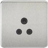 Knightsbridge SFAV5ABC Screwless 5A Unswitched Socket-Brushed Chrome with Black Insert