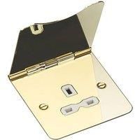 Knightsbridge FP7UPBW 13 A 1G Unswitched Floor Socket, Polished Brass