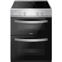 Amica AFC602SS 60cm Ceramic Electric Cooker with Double Oven, A Rated, 2 Year Warranty - Silver