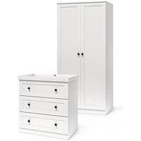 Silver Cross Bromley Dresser & Wardrobe White - Nursery Furniture Set - Kids Wardrobe & Dresser