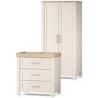 Silver Cross Seville Dresser & Wardrobe Cashmere - Nursery Furniture Set - Kids Wardrobe & Dresser