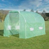 Primrose 3m x 2m (8ft 2in x 6ft 7in) Garden Outdoor Polytunnel with Galvanised Rust Resistant Frame Greenhouse Reinforced Plastic Wind and Plant Protection Material by New Leaf™