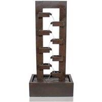 Corbino 8 Tier Cascading Wall Zinc Water Feature with Lights H109cm by Ambiente