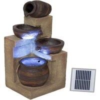 Solar Powered Cascading Bowls Fountain Outdoor Water Feature by Solaray H76cm