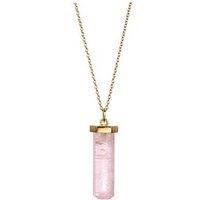 Love Gem 18Ct Gold Plated Sterling Silver Rose Quartz Pendant Necklace