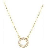 The Love Silver Collection Gold Plated Sterling Silver Crystal Halo Necklace