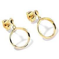 The Love Silver Collection Gold Plated Sterling Silver Circle Swirl Stud Earrings