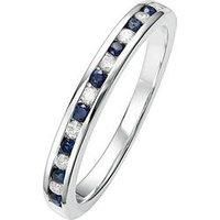 Love Gem 9Ct White Gold Sapphire And Diamond Half Eternity Ring