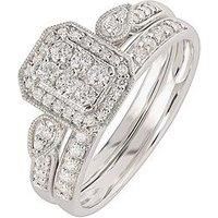 White Gold Natural Diamond Bridal Ring Set