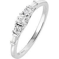 Love Diamond 9Ct White Gold 0.33Ct Natural Diamond Five-Stone Ring