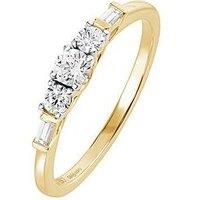 Love Diamond 9Ct Yellow Gold 0.33Ct Natural Diamond Five-Stone Ring