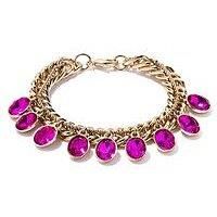 The Love Silver Collection Gold Plated Pink Paradise Charm Bracelet