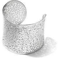 The Love Silver Collection Silver Plated Wide Cuff Open Bangle