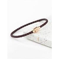 Treat Republic Personalised Men'S Infinity Woven Leather Bracelet - Brown