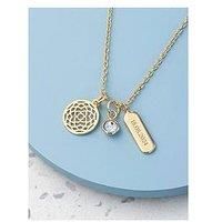 Treat Republic Personalised Mandala Charms Necklace In Gold