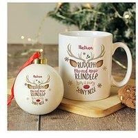 Signature Gifts Rudolph The Red-Nosed Reindeer Bone China Mug & Bauble Set