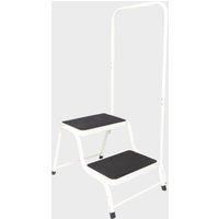 QUEST Double Step With Handrail, White, One Size