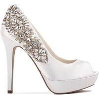 Satin 'Indulgence' High Heel Platform Peep Toe Shoes