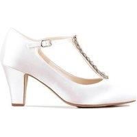 Satin 'Amaal' Mid Block Heel T-bar Shoes Dyeable