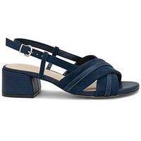 Paradox London Nancy Suede Wide Fit Heel Sandal - Navy