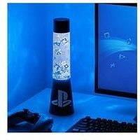 Paladone PP10211PS Playstation Glitter Flow Lamp Night, Bedroom Décor Mood Light, 33 cm Lava, Plastic, Black