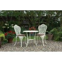 East Recycled Aluminium Bistro Set Cream