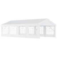 Outsunny 8m Gazebo Garden Marquee Canopy Party Carport Shelter Garage Tent White