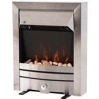 HOMCOM Electric Fireplace Stainless Steel 2KW Heater LED Fire Flame