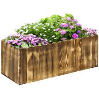 Outsunny Garden Raised Bed Wooden Pot Vegetable Planter Box 80x33x30cm