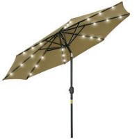 Outsunny 2.7m 24 LED Solar Powered Parasol Umbrella Garden Tilt Outdoor Light