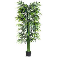 Outsunny 1.8M(6ft) Artificial Bamboo Tree Plant Decor Greenary Pot Home