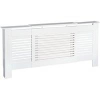 Homcom Extendable Radiator Cover Slatted Design Mdf White