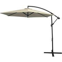 3m Cantilever Garden Parasol Banana Hanging Umbrella Winding Crank Shade Patio