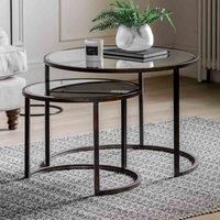 Maine 80cm Round Metal Nest of 2 Coffee Tables  Bronze