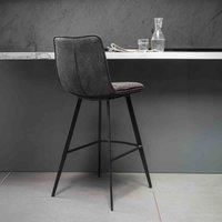 Frank Hudson Gallery Direct Palmer Faux Leather Grey Bar Stool