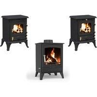 Royal Fire™ 5kW Cast Iron Multifuel Stove + Firewood Starter Kit