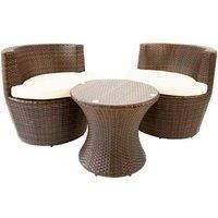 Oseasons Provence Rattan 2 Seater Round Tea For Two Set in Cappuccino