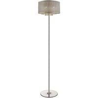 Spring 4 Light Floor Lamp Silver Crystal Glass G9