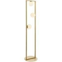 Ravello 3 Light Floor Lamp Brushed Gold Finish & Gloss Opal Glass