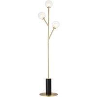 Rome Complete Floor Lamp Satin Brass Plate Glass