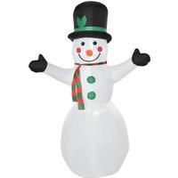 HOMCOM 1.8m Inflatable Snowman Decoration, Polyester-White