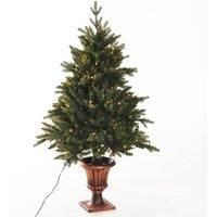 HOMCOM 1.2m 4ft Christmas Tree Entrance Décor 750 Tips Xmas Pre-lit Tree 80 LED with Vase Base