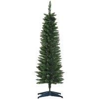 HOMCOM 1.5m 5ft Artificial Pine Pencil Slim Tall Christmas Tree with 294 Branch Tips Xmas Holiday Décor with Stand