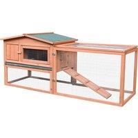 Pawhut 2 Floor Wooden Rabbit Hutch Bunny Cage House Chicken Coop Outdoor Garden Backyard 158 x 58 x 68 cm