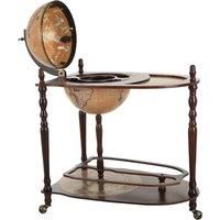 Rustic Globe Wine & Spirits Drinks Trolley With Glass Holder! - Red