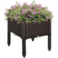 Outsunny Raised Flower Bed Vegetable Herb Plant Stand - 40L x 40W x 44H CM