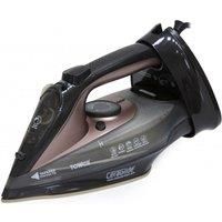 Tower T22008RG CeraGlide 2-in-1 Cord & Cordless Steam Iron, Non-Stick Ceramic Soleplate, 160 g Steam Shot, Anti Scale, Anti Calc, 2400 W, Black Rose Gold